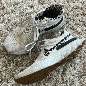 Nike White and Cheetah Print Athletic Sneakers